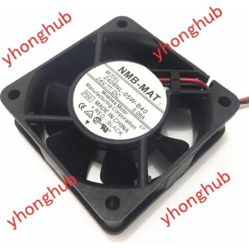 NMB-MAT 2408NL-05W-B40 P00 DC 24V 0.08A 2-Wire 60x60x20mm Server Cooling Fan
