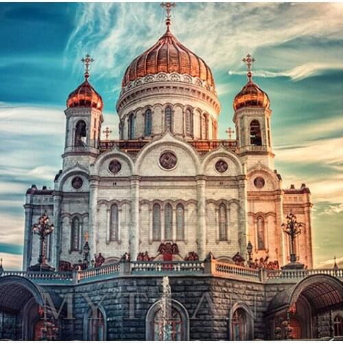 Landscape5D Diy Diamond Painting Full Square/round Palace Castle Diamond Embroidery Building Mosaic Picture European Home Decor