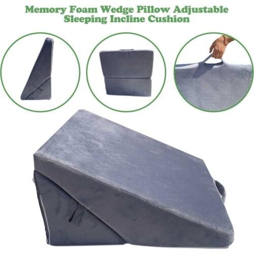 Memory Foam Wedge Pillow Adjustable Sleeping Incline Cushion Leg Elevation Back Lumbar Support Cushions For Sleeping Rest