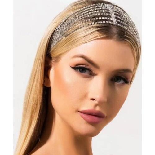 Multilayer Strip Alloy Rhinestone Headband Face Wash Headband for Women Hair Accessories Tiaras and Crowns Birthday Gift