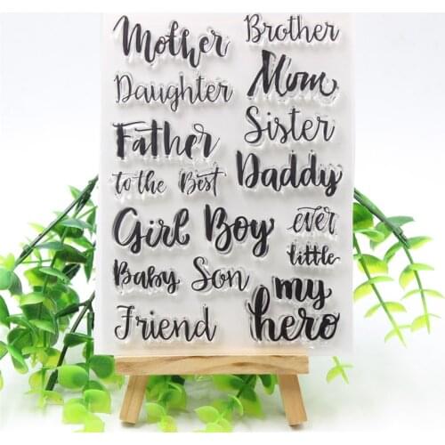 KSCRAFT Family Members Transparent Clear Silicone Stamps for DIY Scrapbooking/Card Making/Kids Fun Decoration Supplies