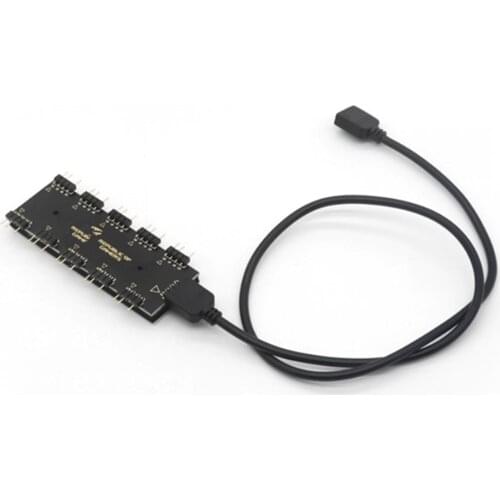 5V 3Pin/12V 4Pin RGB Synchronization HUB Splitter 1 to 10 RGB SYNC Extension Cable for GIGABYTE AURA Sata Type Hub RBG