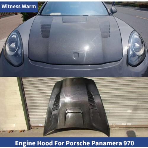 Carbon Fiber Front Engine Hood Vent Cover For Porsche Panamera 970 Unpainted FRP engine bonnet 2010 2011 2012 2013 2014 2015 16