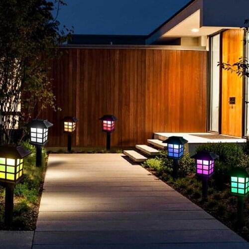 Outdoor Garden Solar Light Waterproof Lawn Lamp House Shape Pathway Landscape Retro Solar Lantern Street Fantasy Lighting