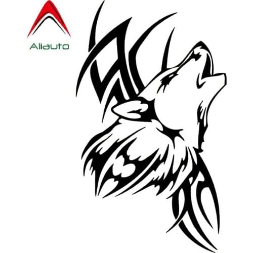 Aliauto Personality Car Stickers Tattoo Wolf Vinyl Motorcycle Automobile Styling Decal Accessories Black/Silver,8cm*15cm