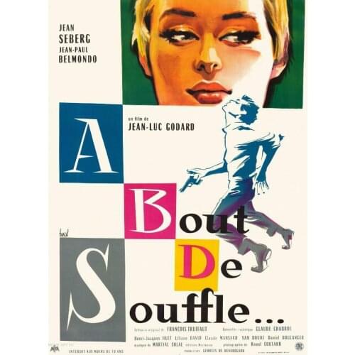 A BOUT DE SOUFFLE VINTAGE MOVIE Art Film Print Silk Poster Home Wall Decor 24x36inch