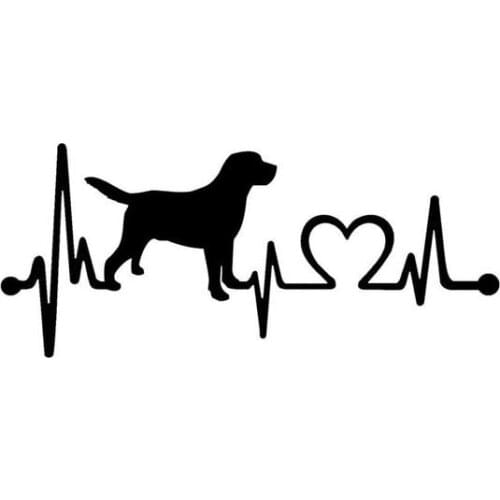 7.5"*3.25" Labrador Retreiver Heartbeat Dog Funny Vinyl Decal Sticker Car Stickers Window