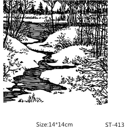 ZhuoAng Forest/Small stream Transparent and Clear Stamp DIY Scrapbooking Album Card Making DIY Decoration Making