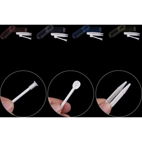 1 Set Contact lenses tweezers annex clips for women contact lens tweezers Medical plastic suction cup and tweezers
