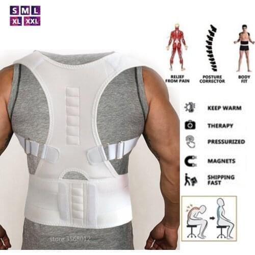 10 PCS Magnetic Back Support Brace for Early Kyphosis Rounded Shoulders Posture Correction Muscular Aches Lumbar Support XXL