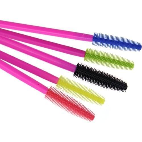 100 pcs Disposable Silicone Eyelash Brush Mascara Wands Eye Lashes Extension Tool for women Professional Beauty Makeup Tool
