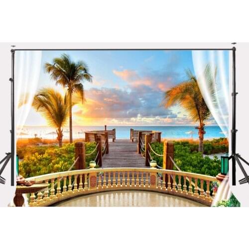150x220cm Hotel Beach Holiday Backdrop Morning Glow Between Sea and Sky Photography Background