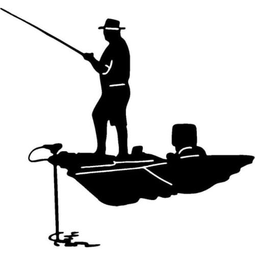 16.3*15.2CM Personalized Car Stickers Sea Fishing Boat Reflective Vinyl Decals Black/Silver C7-0422