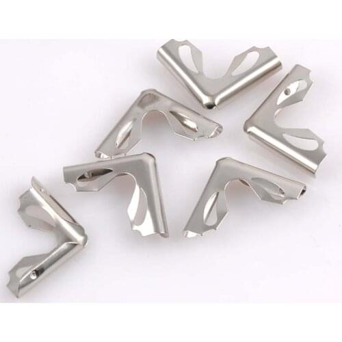 20Pcs Silver Metal Book Corner Hollow Trilateral Albums Menus Folders Box Corner Protectors For Decor 22x22x4mm CP1497
