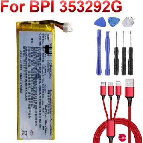 353292G 1500mAh 5.70Wh 3.8V Rechargeable Battery for BPI 353292G +USB cable+toolkit