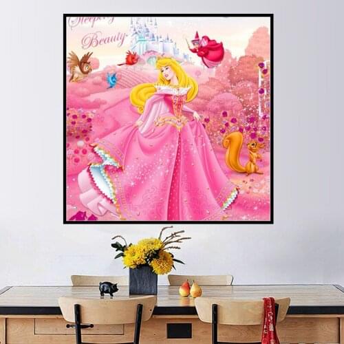 Disney Princess Diy Diamond Painting Sleeping Beauty Cartoon Full Diamond Embroidery Diamond Mosaic Living Room Decoration Gift