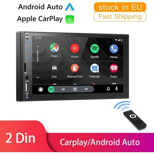 2 Din Android Auto Car Radio Apple Carplay 7" Touch Screen MP5 Multimedia Player Bluetooth Handsfree A2DP USB Head Unit carplay