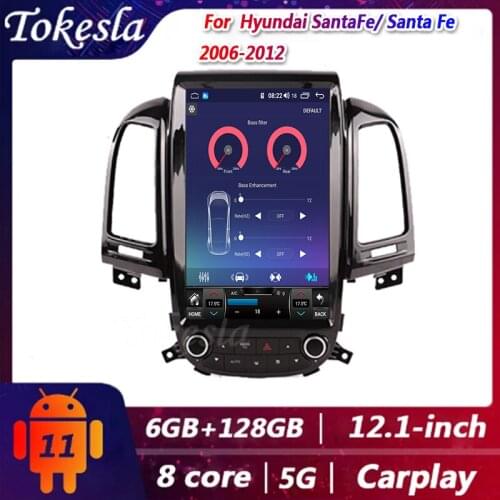 Tokesla Android10.0 car radio audio DVD intelligent touch Central Multimedia receiver screen system for Hyundai Santa 2006-2012