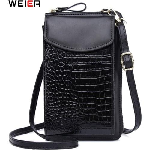 Brand Designer Small Crossbody Phone Bag For Women Serpentine Pattern Pu Leather Shoulder Purses Ladies Clutches Female Wallet