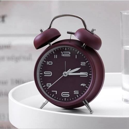 Alarm Clock Extra Loud Twin Bells Retro 4 Inch Silent, Decorative Bedside Table Desk Vintage Clocks For Sleepers