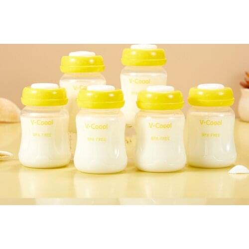 Baby Breast Milk bottle Storage carrying infant bottle Breast feeding mummy 6pcs/set breast pump milk Safety seal bottles BNA016