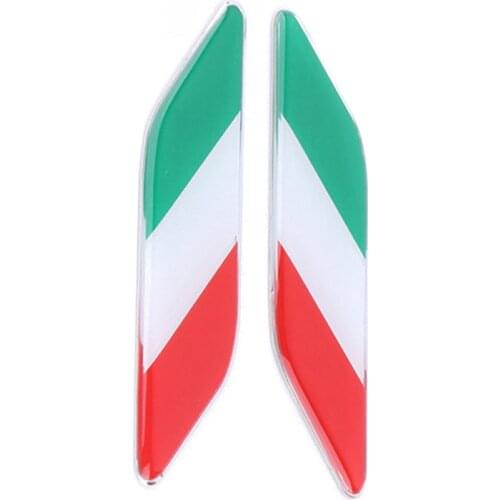 For Fiat 500 595 Alfa Romeo 2pcs 70mm Italy Flag Car Exterior Sticker Self Adhesive Gloss Domed Badges Mayitr