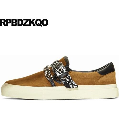 Men metal 2019 11 slip on suede gold large size male high quality casual black shoes designer spring latest footwear fashion 46