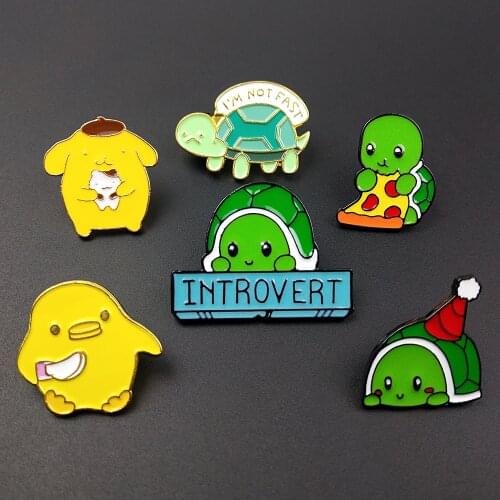 Enamel Cartoon Pins Brooches Badges Bags Cute Jenny Turtle Metal Pin Gifts For backpack Jewelry Brooch DIY Clothes Hats