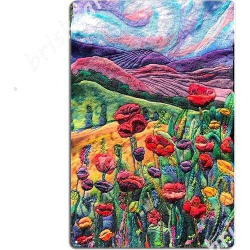 Poppies Felt Painting Metal Signs Wall Decor Printing Cinema Living Room Living Room Tin sign Posters
