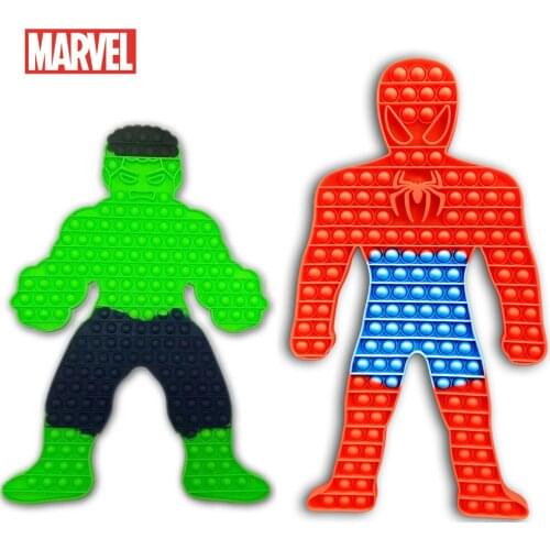 Big Fidget Toys Marvel Avengers Push Bubble Hulk Spiderman Iron Man Autism Anti Stress Figet Kawaii Figures Kids Anime Boys Gift
