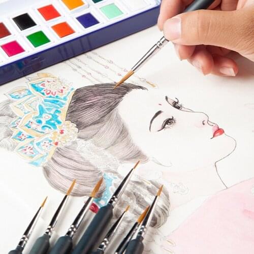 HOT 9pcs/set Miniature Paint Brush Set Fine Detail Art Oil Painting Watercolor Brush Set NDS