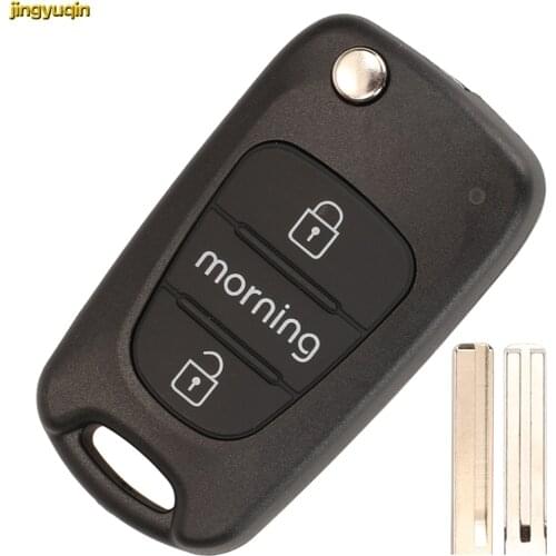 Jingyuqin Remote Car Key Fob Shell For Hyundai I20 I30 IX35 Accent Kia Morning Picanto Sportage Rio 3 K2 K5 Ceed Cerato Soul 3B