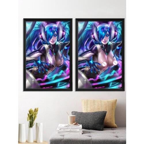 Legends League Cartoon Sona Sexy Nude Girl Anime Game Kawaii Art-Poster Picture Silk Wall Living-Room Bedroom Canvas