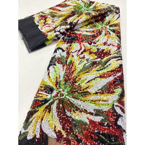 Gold sequence Nigerian Lurxury Tulle lace 2020 high quality African tulle mesh Wedding fabric for dress