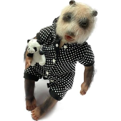 51cm Reborn Dolls Lifelike Panda Silicone Cloth Body Toys for Children Playmate Bedding Toys Reborn Dolls Panda Baby Face Doll