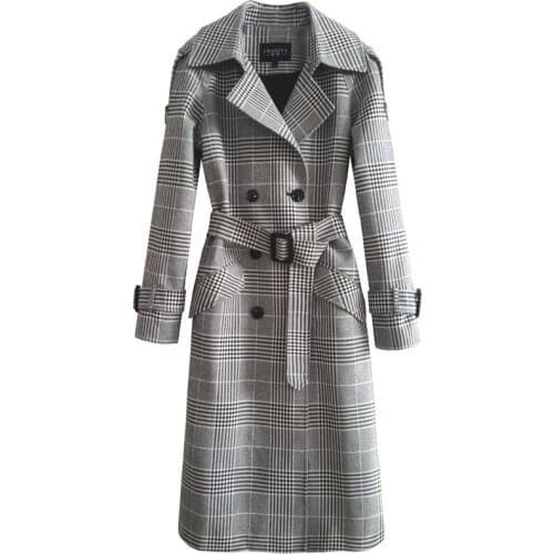 LYFZOUS Women's Double Breasted Trench Coats