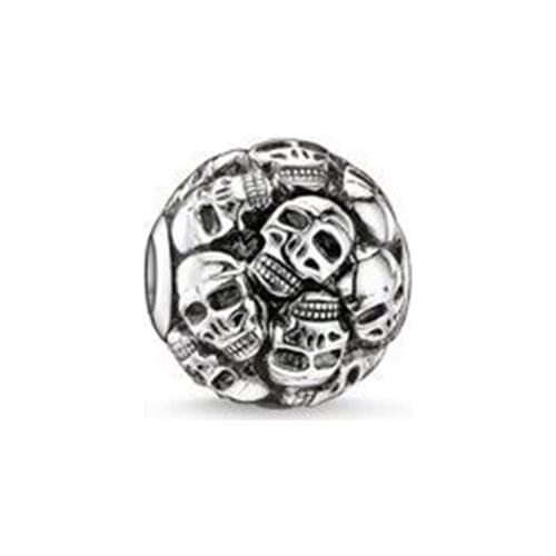 Multiple Tiny Skulls Karma Beads, Fashion Thomas Style DIY Beads 925 Sterling Silver Ts Jewelry Fit Bracelet Charm for Women Men