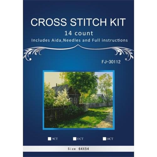 Nhouse of tree home Decor counted14ct white canvas similar DMC Cross Stitch kits14ct needlework Set DIY embroidery56-46