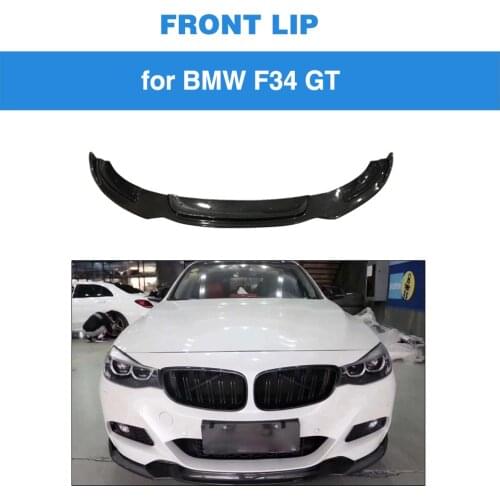 Front Bumper Fins Canards Fins For BMW 3 Series F34 GT M Sport 2014 - 2019 Front Bumper Lip Splitters Carbon Fiber
