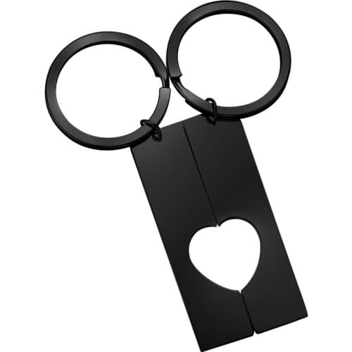 10pcs/lot Blank 304 Stainless Steel Puzzle Heart Key Chain Ring 4 colors Accessory for Personalized Jewelry Making SP037