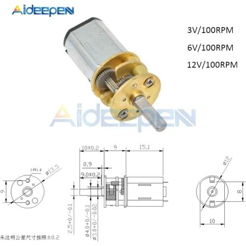 GA13-N20 DC 3/6/12V 100RPM Speed Reduction Gear Motor Electric Gearbox Reducer for DIY Toys RC Car Robot Boat