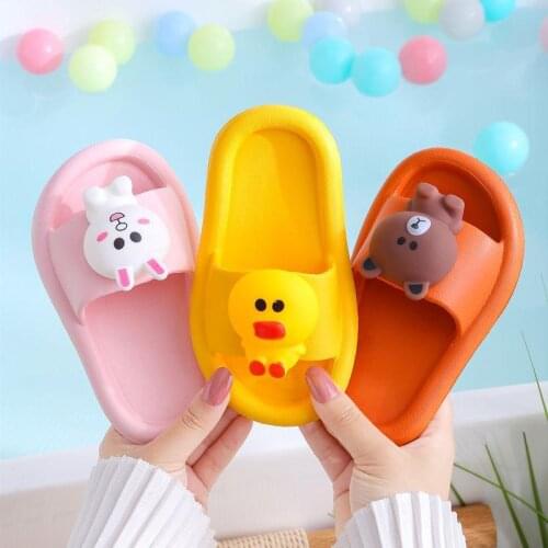 Summer Childrens Slippers For Kids Girls Slippers Pvc Soft Bottom Beach Sandals Waterproof Breathable Non-slip Flip Flops Shoes