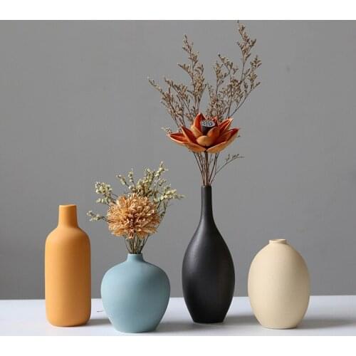 Nordic Decoration Home Ins Morandi Ceramic Vase Living Room Decoration Accessories Dried Flower Decoration Vase Minimalist Decor