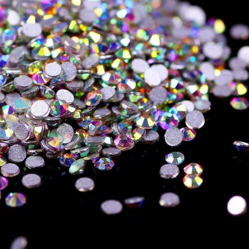 SS3-SS16 Crystal AB Non Hotfix Rhinestones For Nails 3D Nail Art Decoration FlatBack Strass Stones And Crystals For Clothes DIY