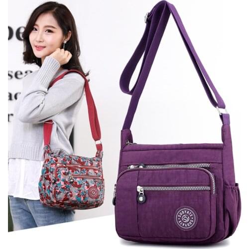 Ladies Bag 2020 Fashion Nylon Crossbody Bags For Women Solid Color Waterproof Zipper Shoulder Bag Purses And Handbags Female Bag