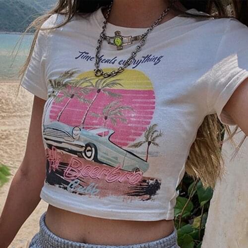 Y2k Baby T-shirt Woman Crop top Harajuku t-shirt female Sexy anime print summer vintage Kawaii t-shirts with short sleeve Tops