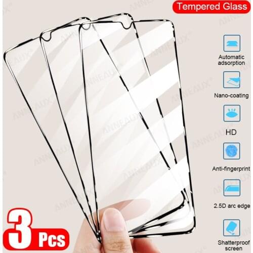 3PCS Full Cover Tempered Glass For Xiaomi Redmi Note 10 9 8 7 6 5 Pro Max 9A K40 Screen Protector Mi 10T 9T Pro Protective Film