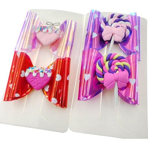 Lollipop Bows Hairgrip Glitter Hair Bows with Clip Dance Party Bow Hair Clip Girls Hairpins Hair Accessories
