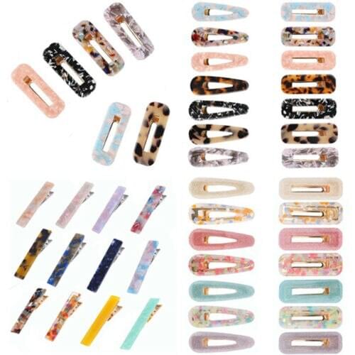 Fashion Retro Women Lady Leopard Geometry Triangle Circle Hair Clip Hair Pin