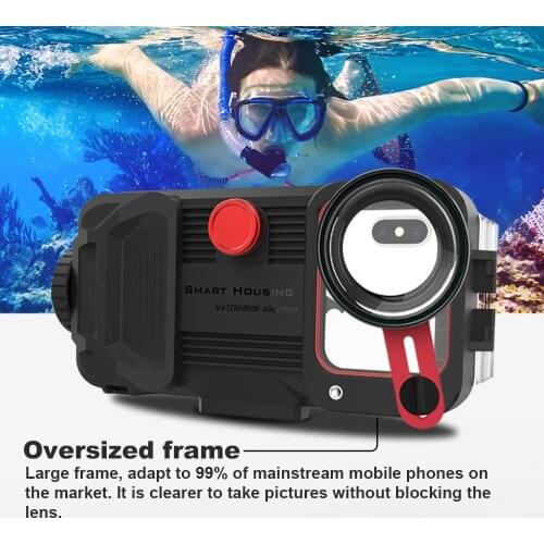 Smartphone diving Case for iphone XR Xs Max Iphone 11 Pro Max 7plus 8plus 60M Underwater phone housing with HD lens Eva Bag 1pc